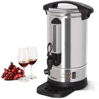 Todeco Glühweinkocher 7,7 L, 1500 W Heißgetränkeautomat aus Edelstahl mit Zapfhahn, Abtropfschale, Thermostat 30–110 °C, für Glühwein, Tee, Wasser