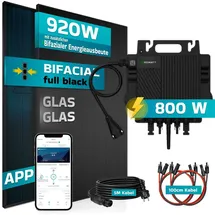sunniva Balkonkraftwerk Full Black Bifazial 920 W inkl. TSUN 800 W Wechselrichter + 2 x 460 W Solarmodule