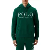 Polo Ralph Lauren Hoodie Kapuzenpullover aus gebürstetem Fleece Kapuze mit verstellbarem Kordelzug und Metallenden grün M