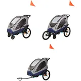 Econ-Way Alu 2er Kinderwagen Fahrradanhänger & Joggingwagen faltbar inkl.Zubehör