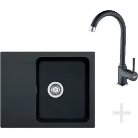 Franke Sets - Küchenset T29, Tectonite Spülbecken OID 611-62, schwarz + Küchenarmatur FP 9900, schwarz 114.0366.037 - Schwarz