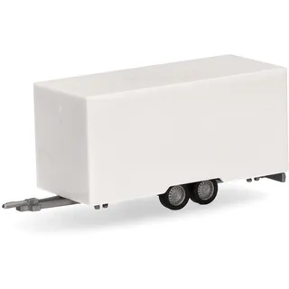 HERPA Zubehör Kofferanhänger 4,7m für PKW/Transporter weiß im Maßstab 1:87, Miniatur Modell, Kunststoff