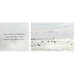 queence Leinwandbild »Zeitreisen«, Menschen-Meer-Meer Bilder-Kunst-Modern-Spa-Spa Bilder-Sprüche-Sprüche & Texte-Schriftzug-Schriftzüge, (Set), Premium-Leinwandstoff, Handarbeit aus Deutschland, Zitat, 2er Set queence Farbe Bild(er): bunt
