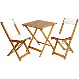 Buri Balkon-Set 3-tlg. braun klappbar