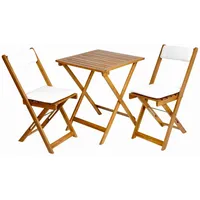Buri Balkon-Set 3-tlg. braun klappbar