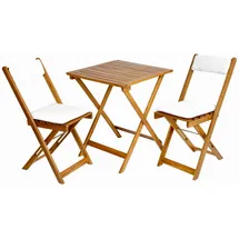 Buri Balkon-Set 3-tlg. braun klappbar