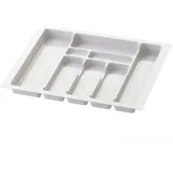 sossai® Divio Besteckeinsatz für Schubladen 53 x 49 cm 8 Fächer weiß
