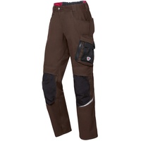 BP 1998-570-4832 Arbeitshose mit Kniepolstertaschen - Schlanke Silhouette - Elastischer Rückengurt - 65% Polyester, 35% Cotton - Kurze Passform - Größe: 54s - Farbe: braun/schwarz