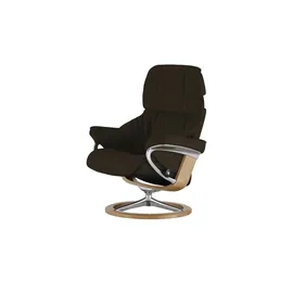 Stressless Relaxsessel Reno Leder 92 x 110 x 80 cm Braun mit Hocker