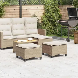 vidaXL Gartenhocker mit Kissen 55 x 55 x 36 cm beige 2 St.