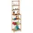 Relaxdays Badregal, Hellbraun, Holz, 44x180x33 cm, Badezimmer, Standregal, natur