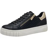 Marco Tozzi Damen Sneaker flach mit Reißverschluss Vegan, Schwarz (Black Comb), 41 EU