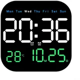 LED-Wanduhr, groß, digital, Fernbedienung, Temperatur, Datum, Woche, multifunktionale hängende Standuhr (drei Farben)
