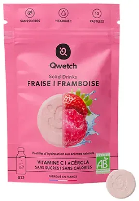 Qwetch Solid Drinks Erdbeere & Himbeere Bio 12 Pastillen