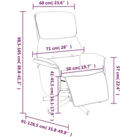 vidaXL Relaxsessel mit Fußteil Hellgrau Stoff