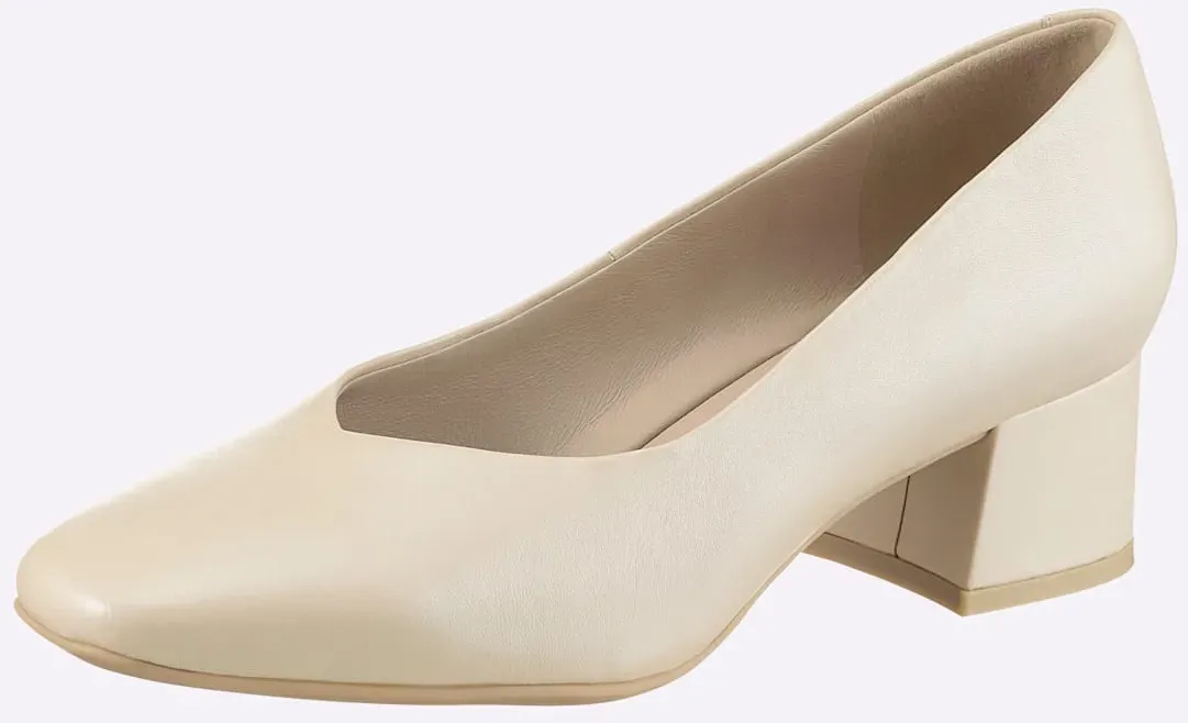 Pumps CAPRICE, Damen, Gr. 39, beige, Glattleder, Leder, Schuhe Pumps