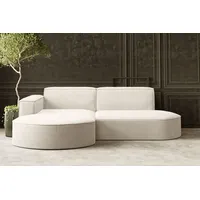 Kaiser Möbel Ecksofa Designer MODENA STUDIO stoff Dicker cord Poso Ecru Links - Beige