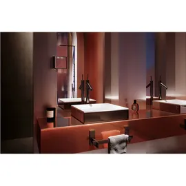 Hansgrohe AXOR ShowerComposition Duschpaneel, Thermostat, Kopfbrause 110/220, Schulterbrause, inklusive Zubehör, 12595330, Farbe: Polished Black Chrome
