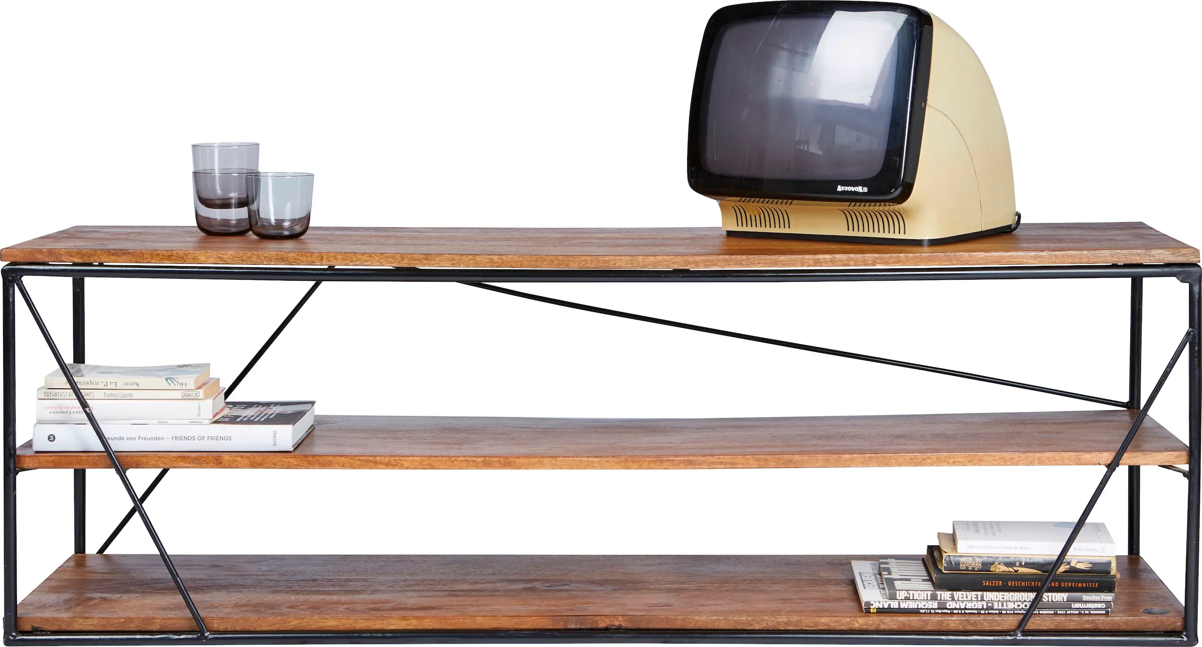 Lowboard »T-NEST SHELF LOW«, niedriges Regal, auch als TV-Lowboard nutzbar, schwarz/natur, , 54199249-0 B/H: 140 cm x 47 cm