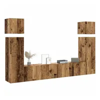VidaXL 8-tlg. TV-Schrank-Set Wandmontage Altholz-Optik Holzwerkstoff