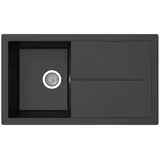 Respekta Cleveland Einbauspüle Mineralit Schwarz 860 x 500 mm