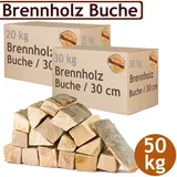 Flameup - Brennholz Kaminholz Holz 50 kg Für Ofen und Kamin Kaminofen Feuerschale Grill Buche Feuerholz Buchenholz Holzscheite Wood 30 cm