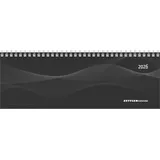 Neumann Tisch-Querkalender Profi schwarz 2026 - Büro-Planer 29,7x10,5 cm - Tisch-Kalender - 1 Woche 2 Seiten - Ringbindung - Zettler