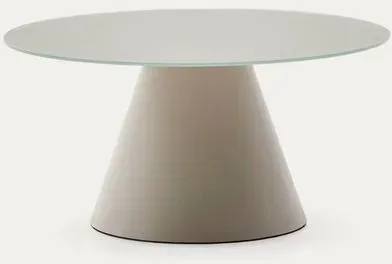 Kave Home Couchtisch Wilshire Ø 80 cm Glas Grau