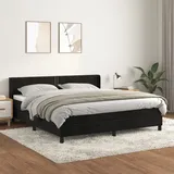 vidaXL Boxspringbett mit Matratze Schwarz 180x200 cm Samt