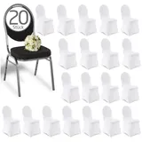Raburg Stapelstuhl DAVID Bankettstuhl SCHWARZ mit 20 CINDERELLA Stretch-Stuhl-Hussen WEIß (20er-Set), belastbar bis 150 kg, stapelbar, ideal für Festlichkeiten & Partys schwarz