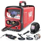 VECTOR WELDING MIG MAG Schweißgerät 200A Set, Elektrodenschweissgerät, Fülldraht Schweißgeräte mit Digitales Display, Leistungsstark für vielseitiges MIG, MAG und MMA Schweißen