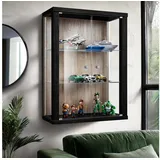 K-Möbel Hängevitrine  C1012 80 x 60 x 25 cm Schwarz