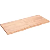 vidaXL Waschtischplatte Hellbraun 140x60x(2-4) cm Massivholz Behandelt