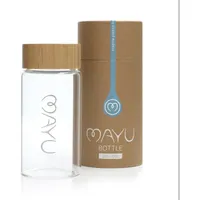Mayu Water Wasserflasche - 100% Borosilikatglas, integriertes Sieb, Deckel