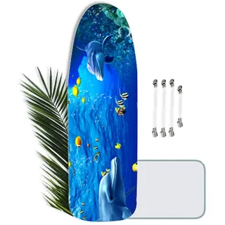 Bügeltischbezug Extra Groß, Baumwolle, XL/XXL, Bügelbrettbezug für dampfbügeleisen Bügelbrett bezug 150 x 60 cm, klassischer Baumwollbezug, mit 4 Clips