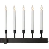 Star Trading Kerzenleuchter Vind 5-flammig, Materialmix, matt schwarz