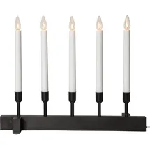 Star Trading Kerzenleuchter Vind 5-flammig, Materialmix, matt schwarz
