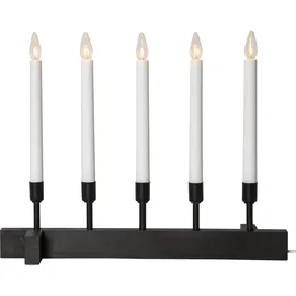 Star Trading Kerzenleuchter Vind 5-flammig, Materialmix, matt schwarz
