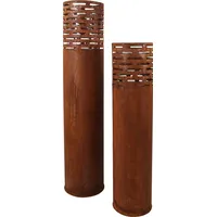 Frank-Flechtwaren Windlicht Rost-Säule, im 2er Set