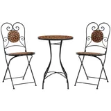 vidaXL Mosaik-Bistro-Set Terrakottarot Eisen und Keramik