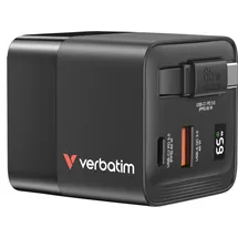 Verbatim Gan 65W 2xUSB-C PD,1xUSB-A, retrac. Cable 32217