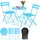 Kesser KESSER® Bistroset 3-teilig Bistrotisch mit 2 klappbaren Stühle Set Balkonset Balkonmöbel Klapp-Möbel Gartenset Sitzgarnitur Gartengarnitur Gartenmöbel Sitzgruppe Metall Bistro Gartentisch inkl. Abdeckung