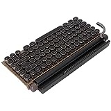 Akozon Retro-Schreibmaschinentastatur, Mechanisch, 83 Tasten, Verschleißfest, Unterstützt Mechanische Retro-Tastatur, Vintage-Polka-Dot-Tastaturen, Kabellos, 2000 MA, Einstellbare