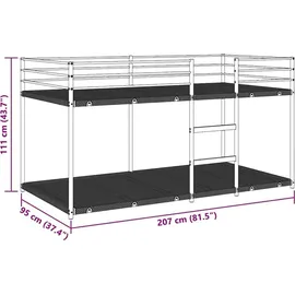 vidaXL Etagenbett ohne Matratze 90 x 200 cm Stahl schwarz