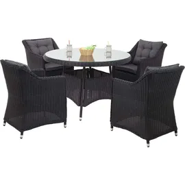 MCW Poly-Rattan Garnitur 5-tlg. Anthrazit