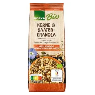 Edeka Müsli Kerne & Saaten-Granola, BIO, ohne Zuckerzusatz, 500 g