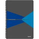Leitz 44950035 Office Collegeblock A4 kariert, spiralgebunden mit PP Einband blau