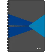 Leitz 44950035 Office Collegeblock A4 kariert, spiralgebunden mit PP Einband blau