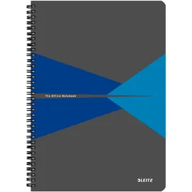 Leitz 44950035 Office Collegeblock A4 kariert, spiralgebunden mit PP Einband blau