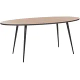 Beliani Esstisch Braun / Schwarz 180 x 90 cm aus MDF-platte und Metall in Holzoptik Wohnzimmer Esszimmer Salon Küche Oval Modern - Dunkelbraun/Schwarz